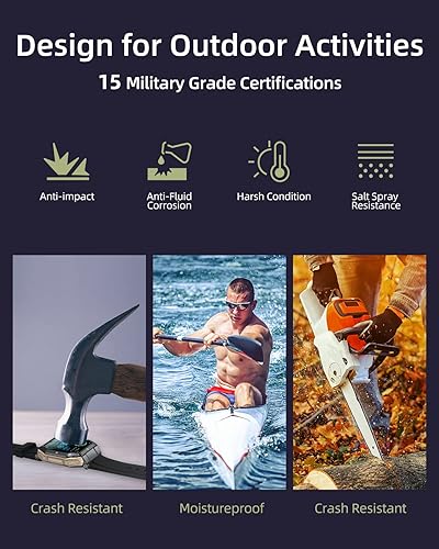 Miniatura 3 de PODOEIL Reloj inteligente militar para hombres con llamada respuestaimagen resistente monitor de fitness de pantalla grande HD de 185 pulgadas reloj