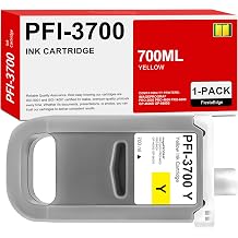 PFI-3700 Yellow Ink Cartridge 700ml PFI-3700 Y Pigment Ink Tank | Replacement for Canon PFI-3700Y Ink for imagePROGRAF PRO-2600 PRO-4600 PRO-6600 GP-4600S GP-6600S Printer