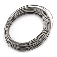 Vista 6 de Heyiarbeit Cable de alambre 5/32 de acero inoxidable 304, cable de alambre de PVC de 65.6 pies de longitud, cable de avión perfecto para exteriores