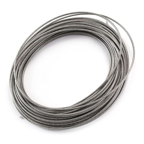 Miniatura 9 de Heyiarbeit Cuerda de alambre de 18, cable de alambre de PVC de acero inoxidable 304, cable de avión de 16.4 pies de longitud perfecto para