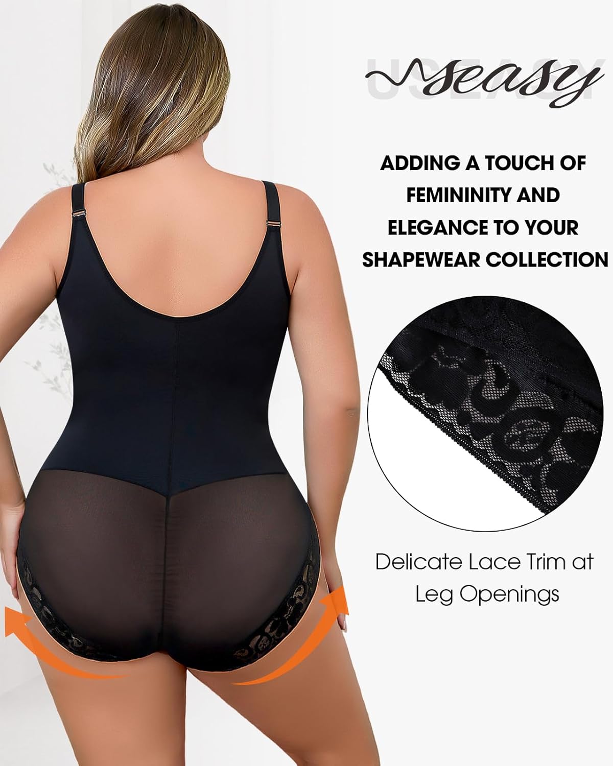 Plus Size Shapewear Bodysuits for Women Body Shaper with Invisible Zipper Seamless Bodysuit - Image 2