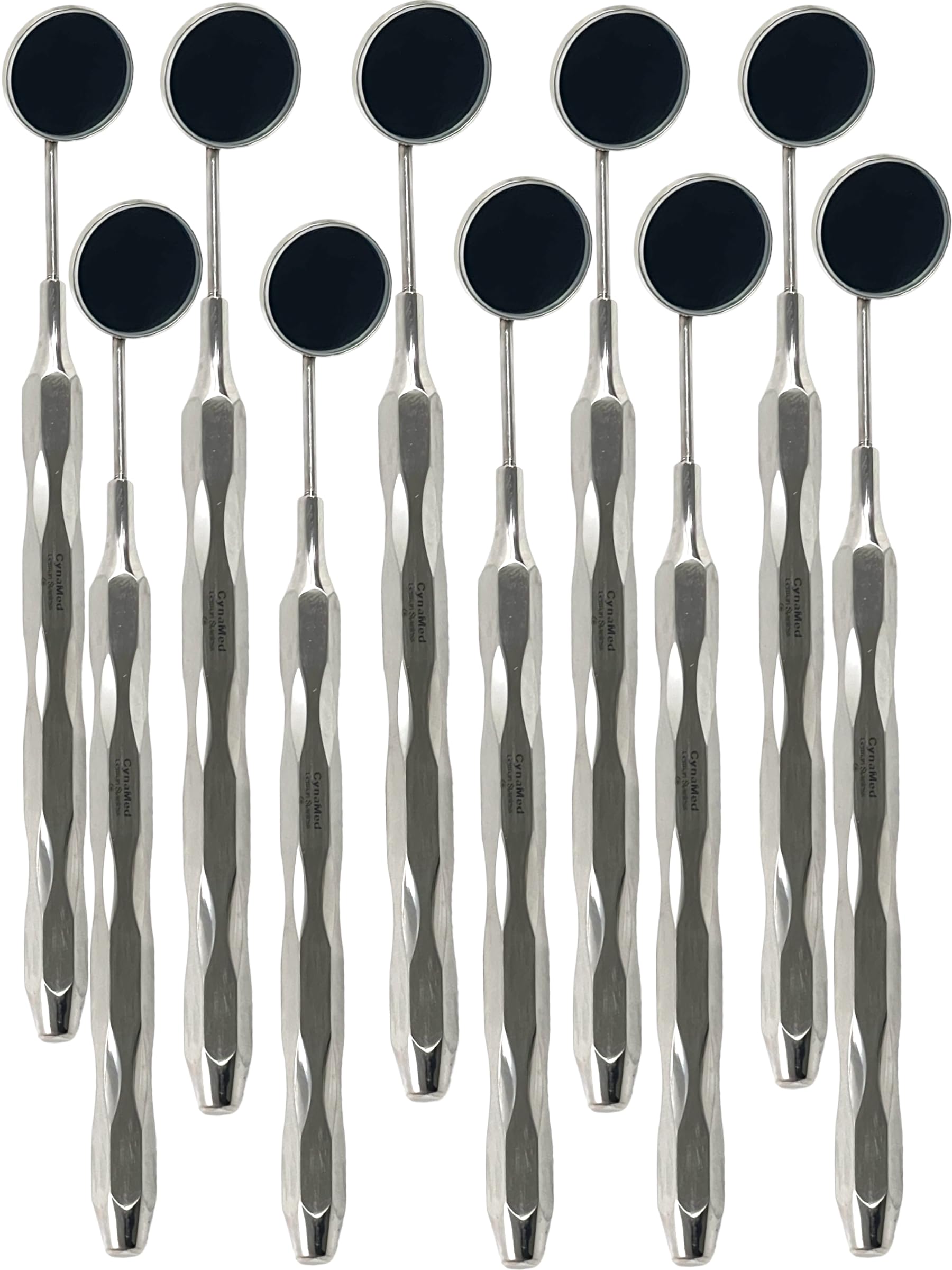 Set of 10 - Dental Mouth Mirrors #5 with Hollow Handle, Lightweight Handle Oral Inspection & Examination Mirrors with Handles - Single-Sided - German Stainless CE