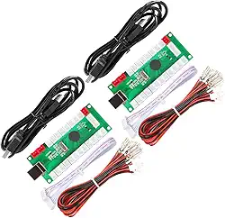 EG STARTS Arcade 2 Player Zero Delay Codificador USB para PC Games Controlador Arcade Joystick Botões para PC, MAME, Raspberry Pi, Arcade1Up - 3 saídas vermelhas (5 pinos + estilo Sanwa)