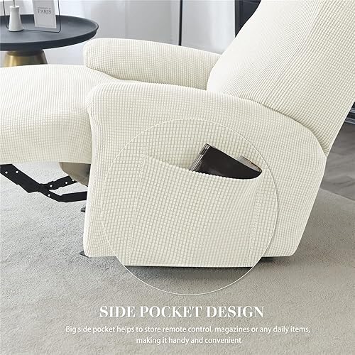 Miniatura 4 de Funda de sofá reclinable jacquard, fundas elásticas antideslizantes para sillas reclinables, 4 piezas, protector de muebles para sillón reclinable