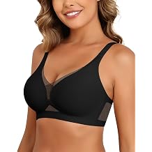 As Fairy Seamless Mesh Deep V Push-up Wireless Bra with Support and Lift Soft Bras for Women