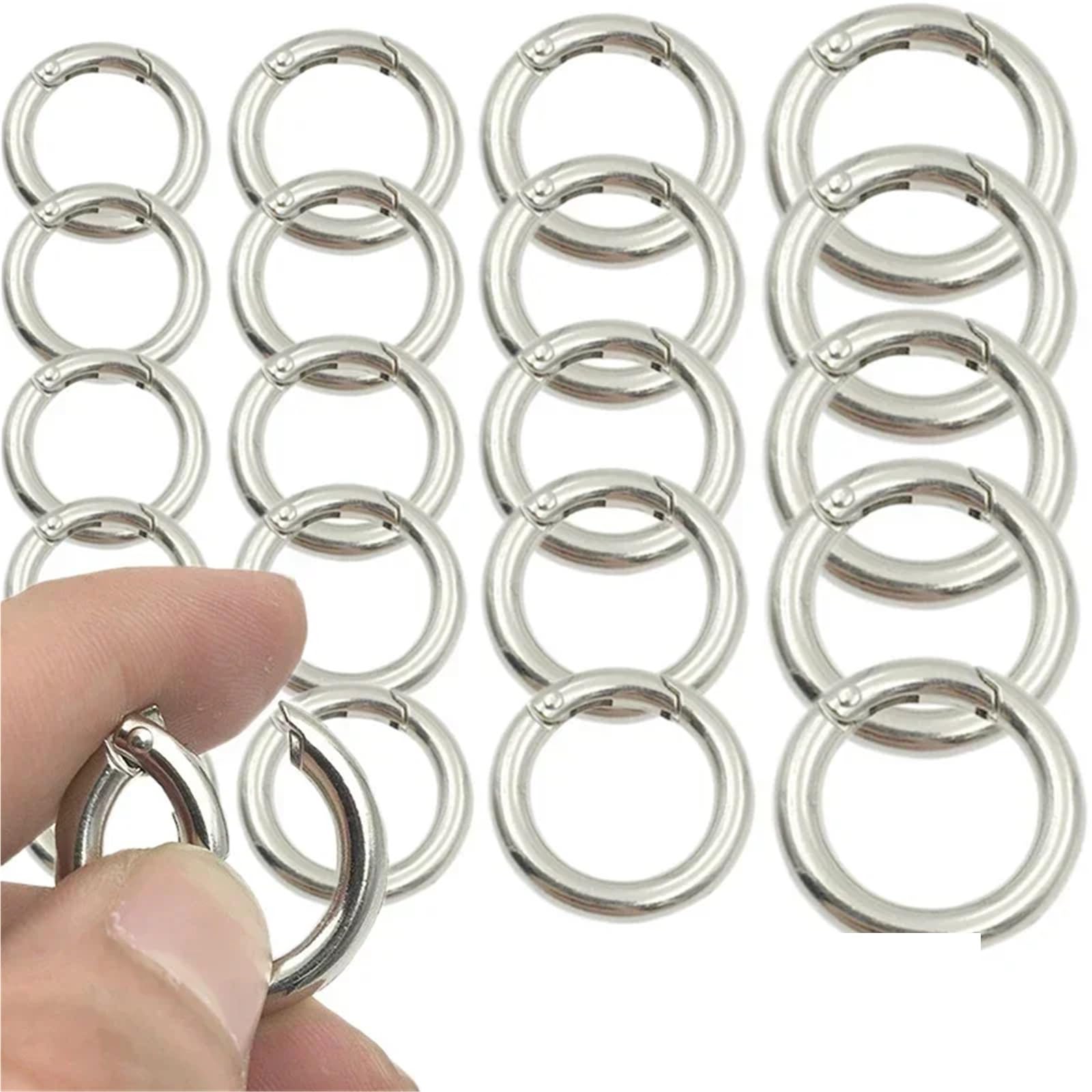 50 hebillas de metal for monedero, con resorte, anillo redondo, mosquetón, gancho a presión, cierre llavero, accesorios for bolso joyería DIY Para bolsos(Gold 33mm)