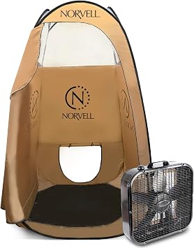 Norvell Portable Tent & Fan Bundle Includes 1 Overspray Reduction Fan & 1 Jumbo Mobile Spray Room Tent to Create a Professional Spray Tan Booth 86 x 48 x 52 Tent, 22.5 x 5.5 x 21.5 Fan