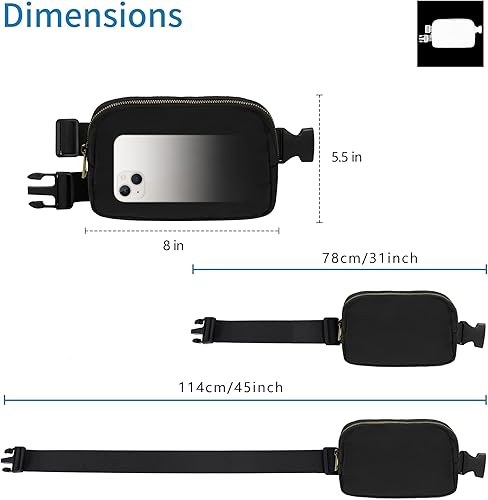 Miniatura 2 de VKIOIP Riñonera de moda con correa ajustable, bolsa cruzada manos libres con cremallera, accesorios de ejercicio de entrenamiento para viajes,