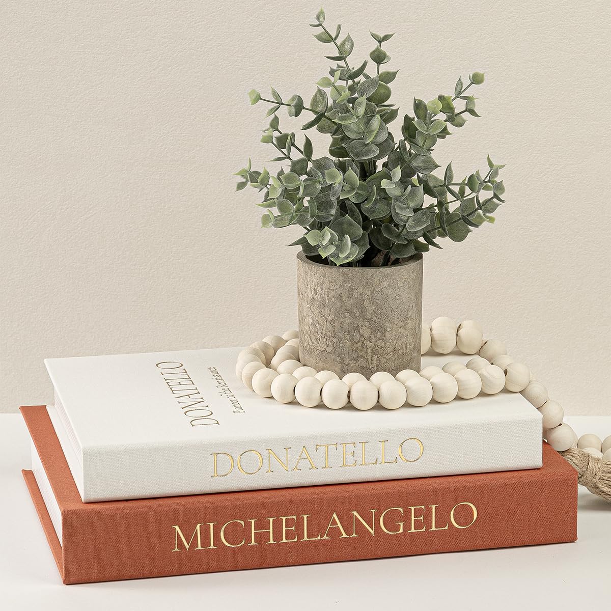 Fveuc Faux Books Beige-Terracotta