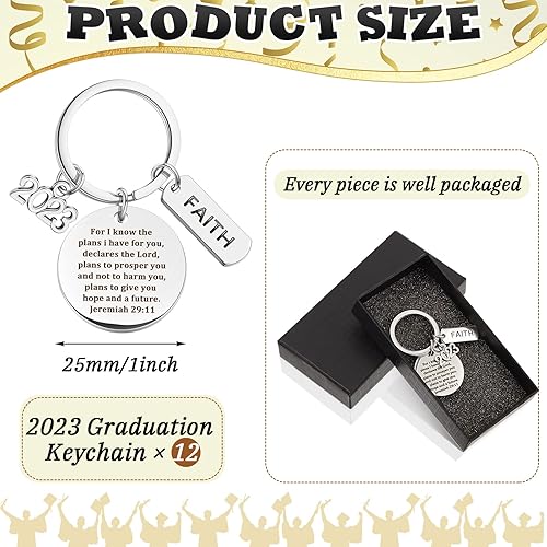 Miniatura 2 de Llavero inspirador de graduación 2023, regalos de graduación para estudiantes, llavero de clase universitaria de 2023 con cajas de regalo (para I