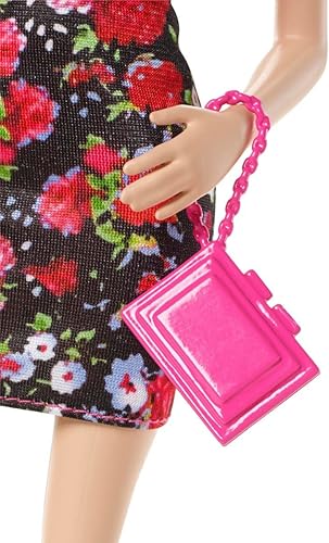 Miniatura 3 de Barbie Fashionistas Raquelle muñeca con vestido estampado de flores y corpiño rojo