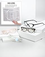 Vista 5 de EYEURL 4-Pack Reading Glasses for Women, Fashion Cat Eye Blue Light Blocking Readers with Spring Hinges,0.00 Anti-Glare/UV Rays
