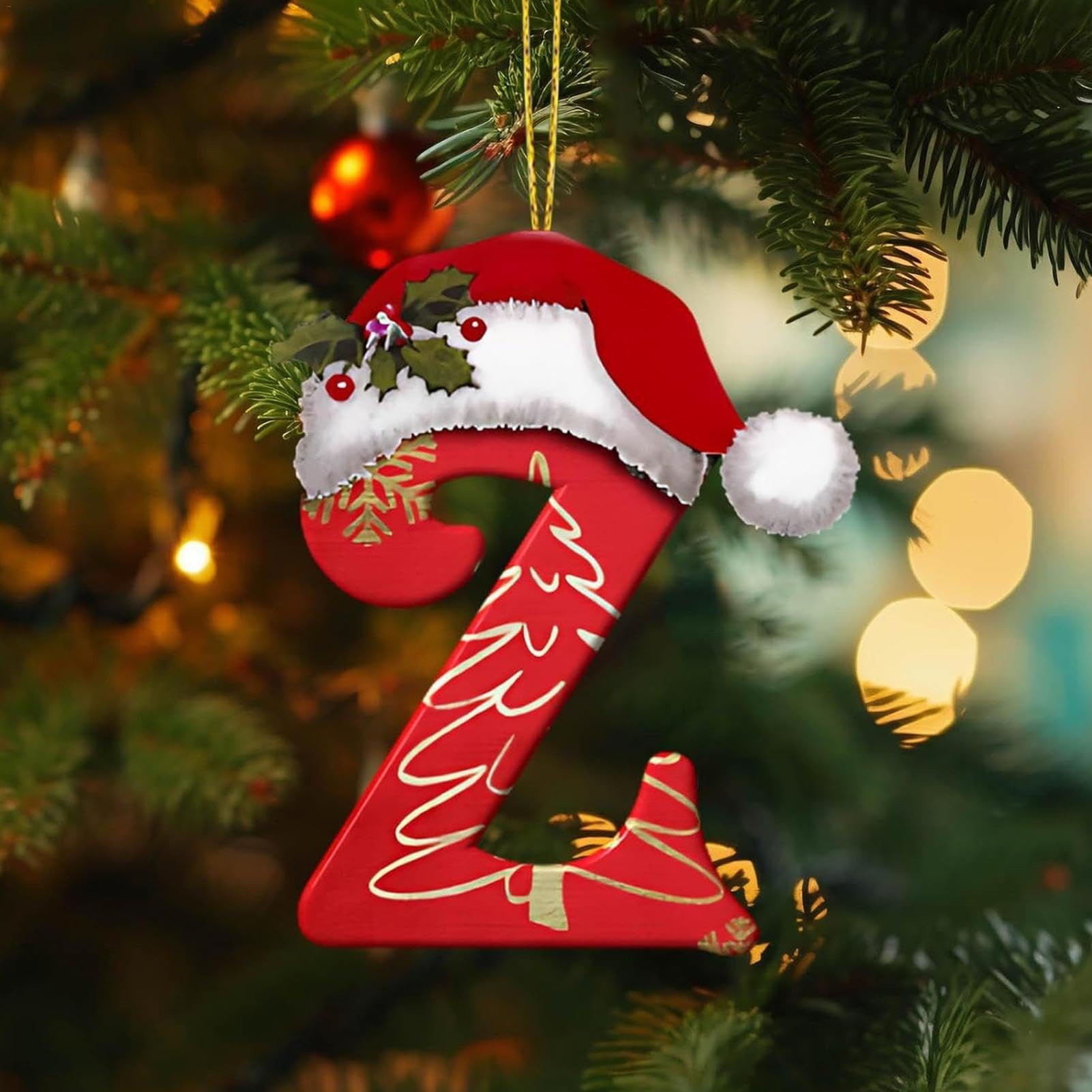 Ornamenti Per Albero Di Natale In Acrilico, Decorazioni A Forma Di Lettera, 8x8 Cm, Per Interni Ed Esterni