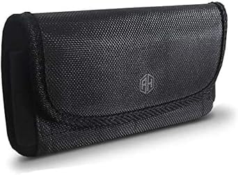AH Military Grade Nylon Cell Phone Pouch - Clip Holder for Belt Loop, Fits iPhone 13/14 Max/Pro, S20 Plus, Otterbox Large
