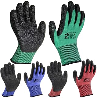 3 Paar Bunte Gartenhandschuhe Arbeitshandschuhe Sicherheitshanschuhe Superior Griff Beschichtung bequem für Männer Frauen Hof Home Outdoor Auto vielseitig - Amazon product rated Grade A