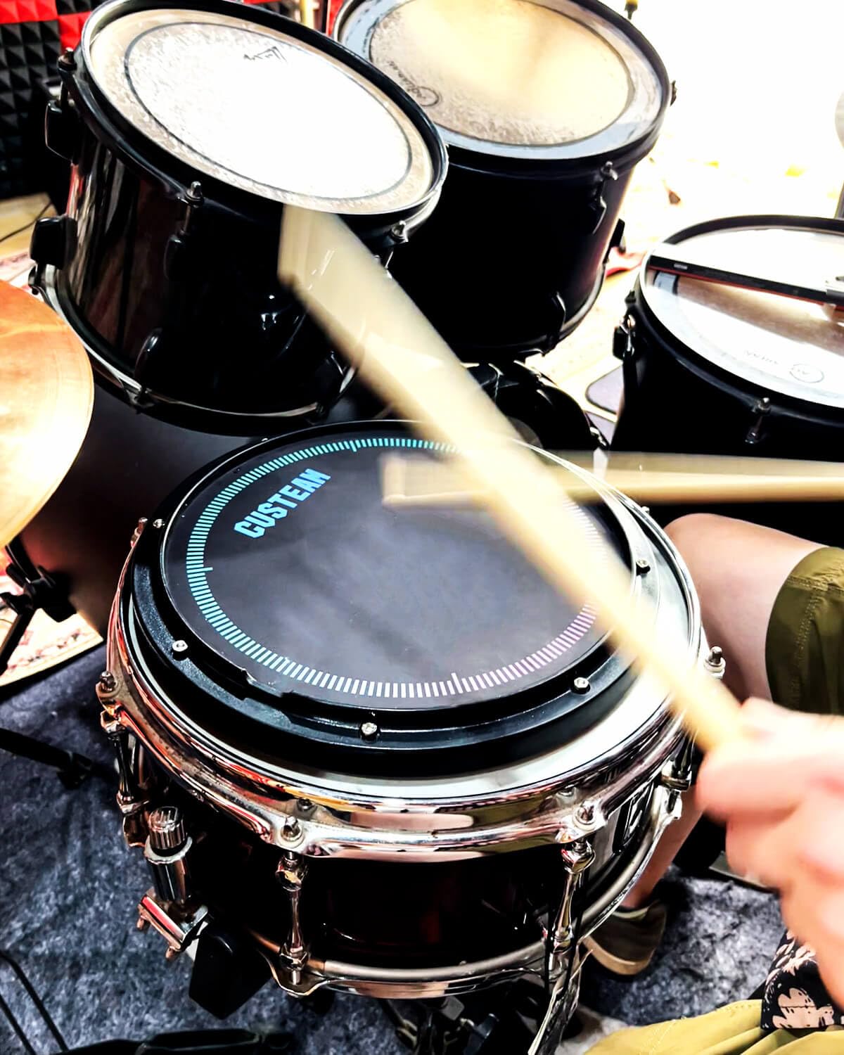 CUSTEAM Snare Drum Practice Pad 12inch - Silent Drum Pads - Practice Pads for Drummers with Adjustable Snare Simulator - Perfect for Drummer Practice, Portable and Durable