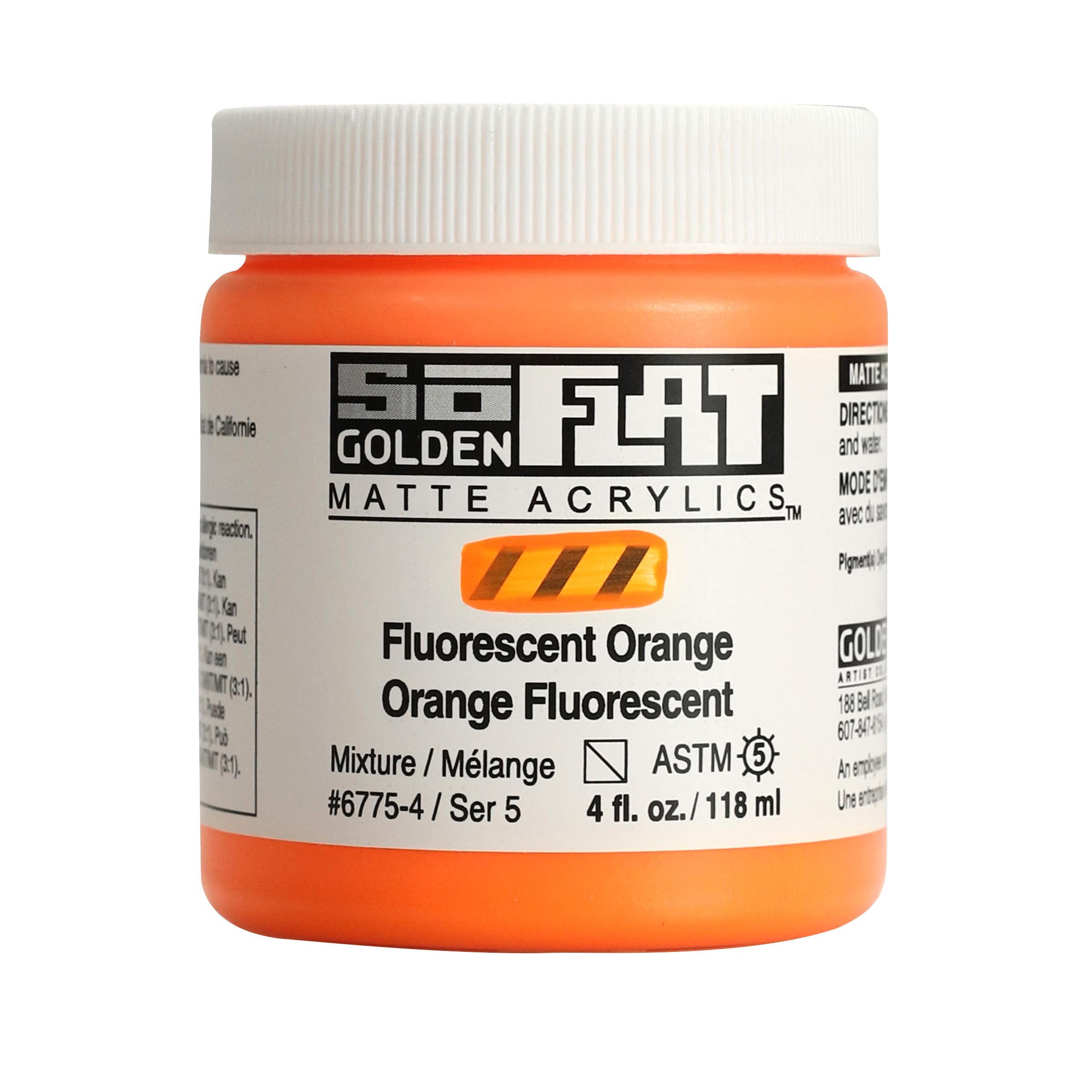 Golden : SoFlat : Matte Acrylic Paint : 118ml : Fluorescent Orange