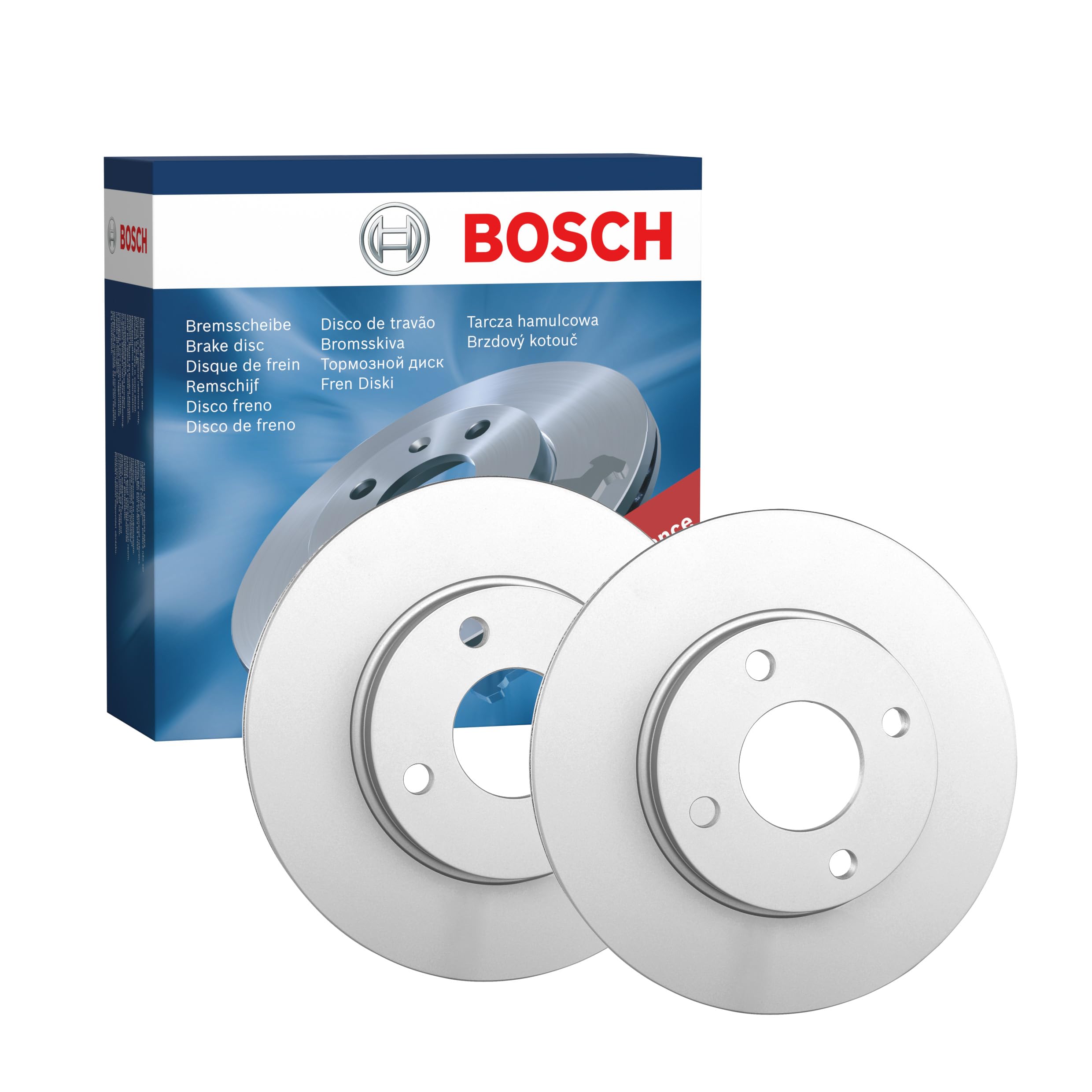 Juego de 2 Discos de Freno Bosch BD791 - Discos Ventilados, Alto Contenido en Carbono, 258 mm – Eje Delantero – Certificado ECE-R90 – Excelente Refrigeración y Reducción de Ruido, Anticorrosión