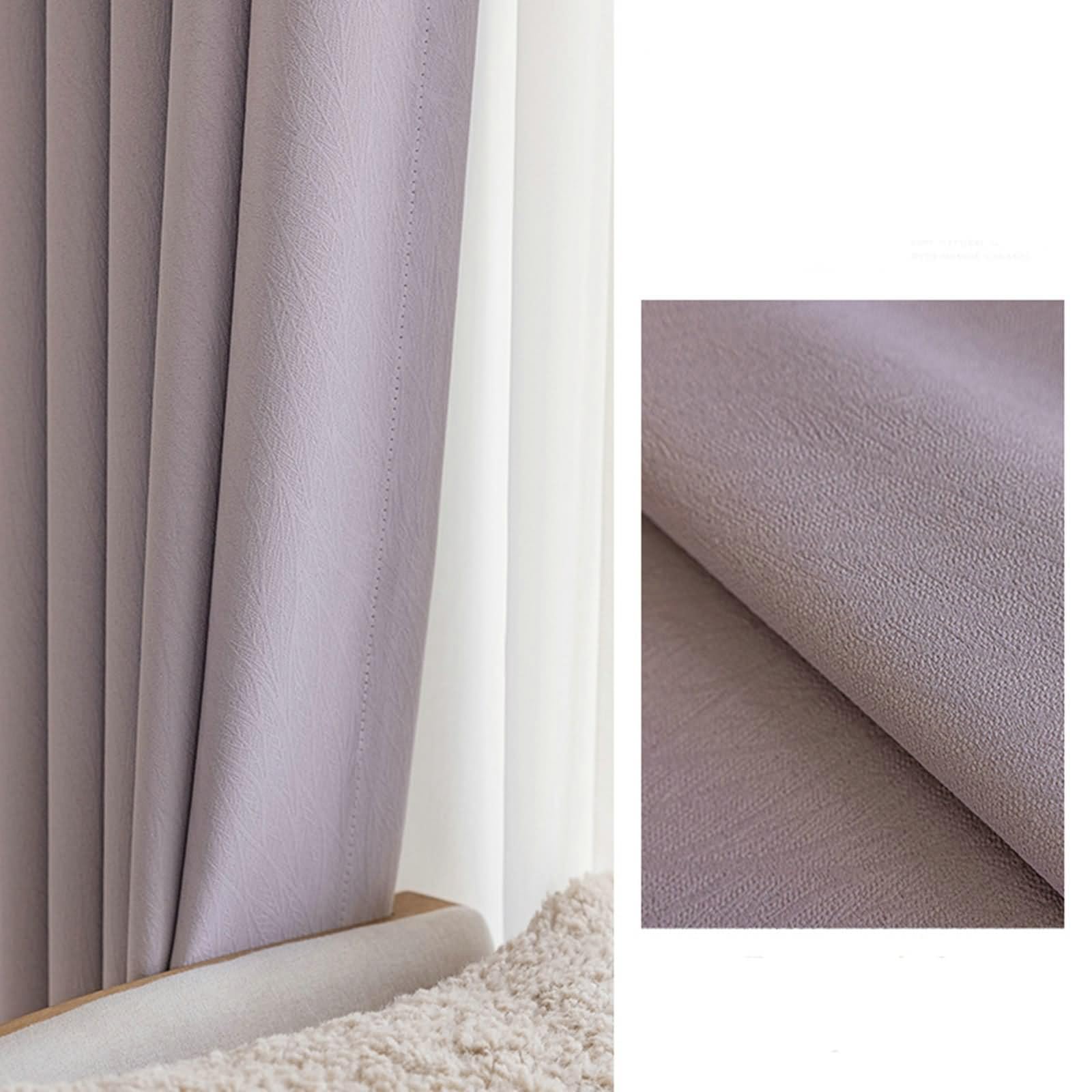 Tenda oscurante per finestra, per soggiorno, piccola finestra, viola, tinta unita, con texture ciniglia, 2 pannelli, 137 x 244 L cm