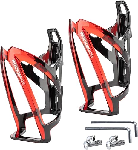 ROCKBROS - Portabotellas ultraligero para bicicleta, con tornillos y herramienta, universal para bicicletas de carretera, MTB y montaña (paquete de