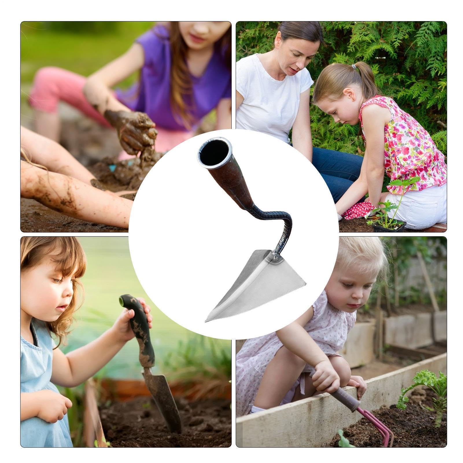 Haie de jardin triangulaire avec pelle en métal antidérapante - Pour desserrer le sol du jardin, creuser, cultiver, cour, pelouse et terrasse