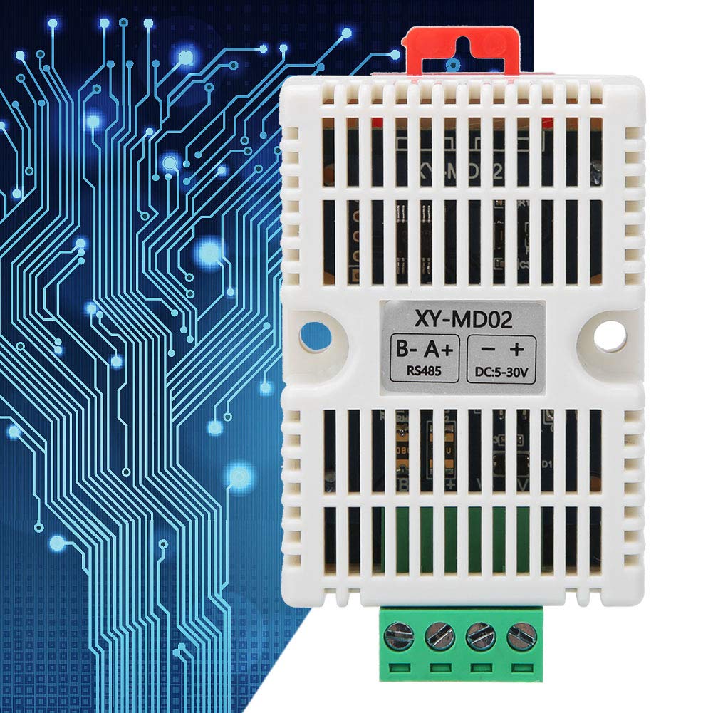 Temperature Humidity Transmitter, Industrial RS485 Modbus RTU Sensor Module Monitoring for HVAC Automation DIN Rail Mount DC 5 to 30V 65 x 46 x 28.5mm 1 Pack