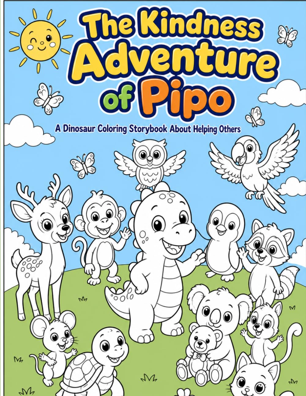 The Kindness Adventure of Pipo: A Dinosaur Coloring Storybook About Helping Others