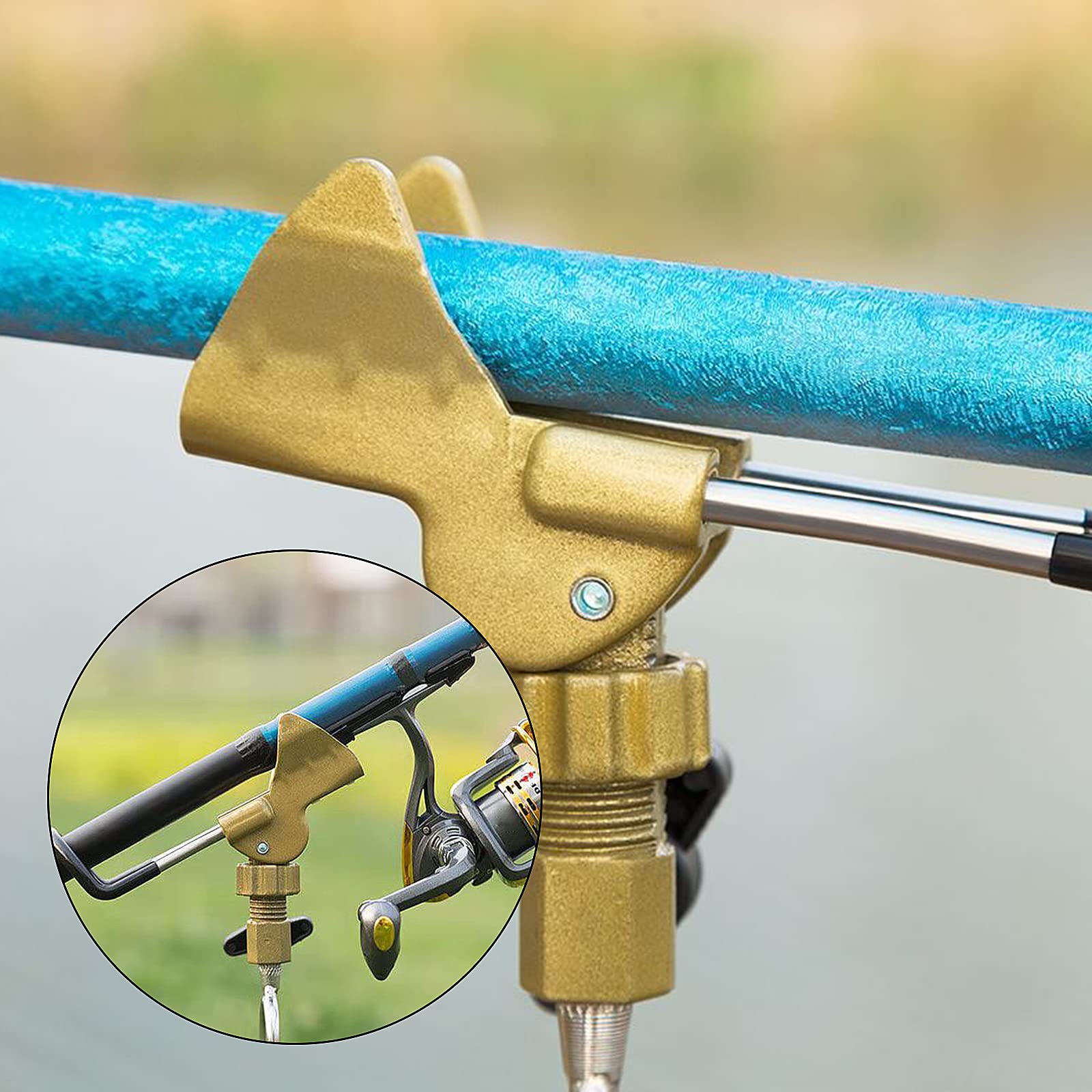 2PCS Fishing Rod Holder Fish Pole Holder with 4PCS Fishing Rod Alarm Bells