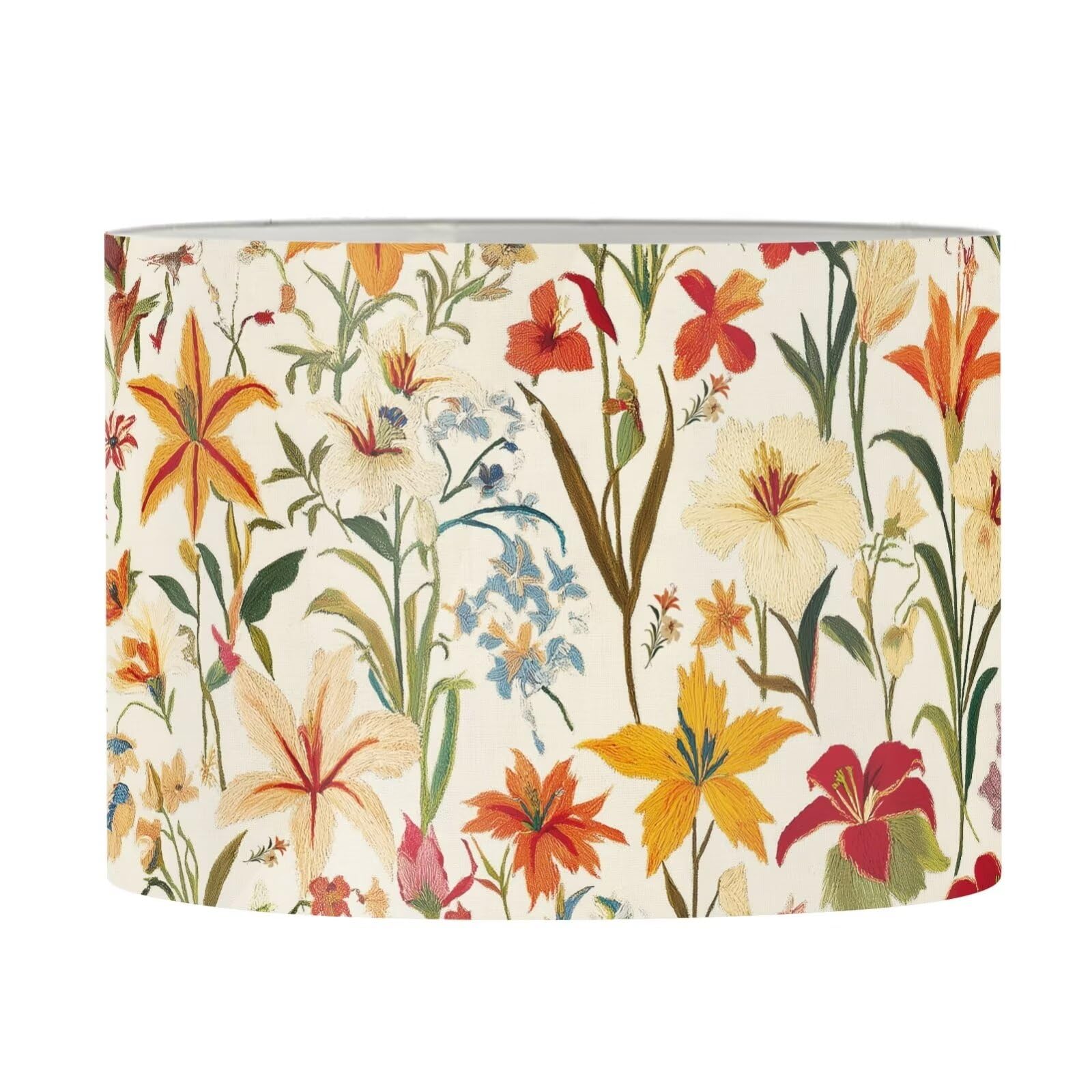 FANCOSAN Lily Lamp Shade Vintage Floral Home Decorative Beige Chandelier Lamp Cover Light Accessories for Pendant Floor Light M — image 1