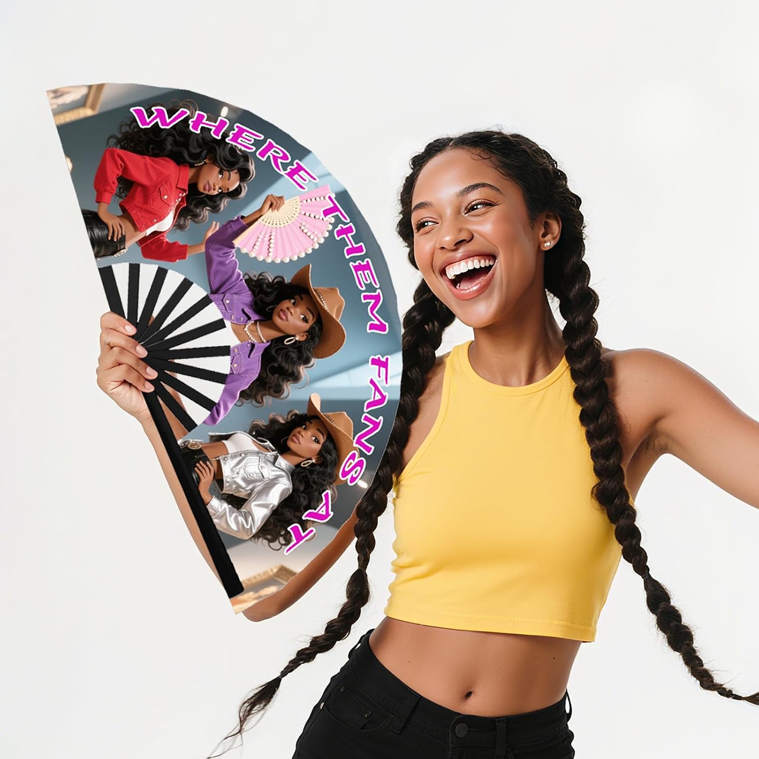 13'' Large Fans for Line Dancing Clack Fan, Line Dance Popping Fan for Dance, Party, Decoration, Festival (Type 1)