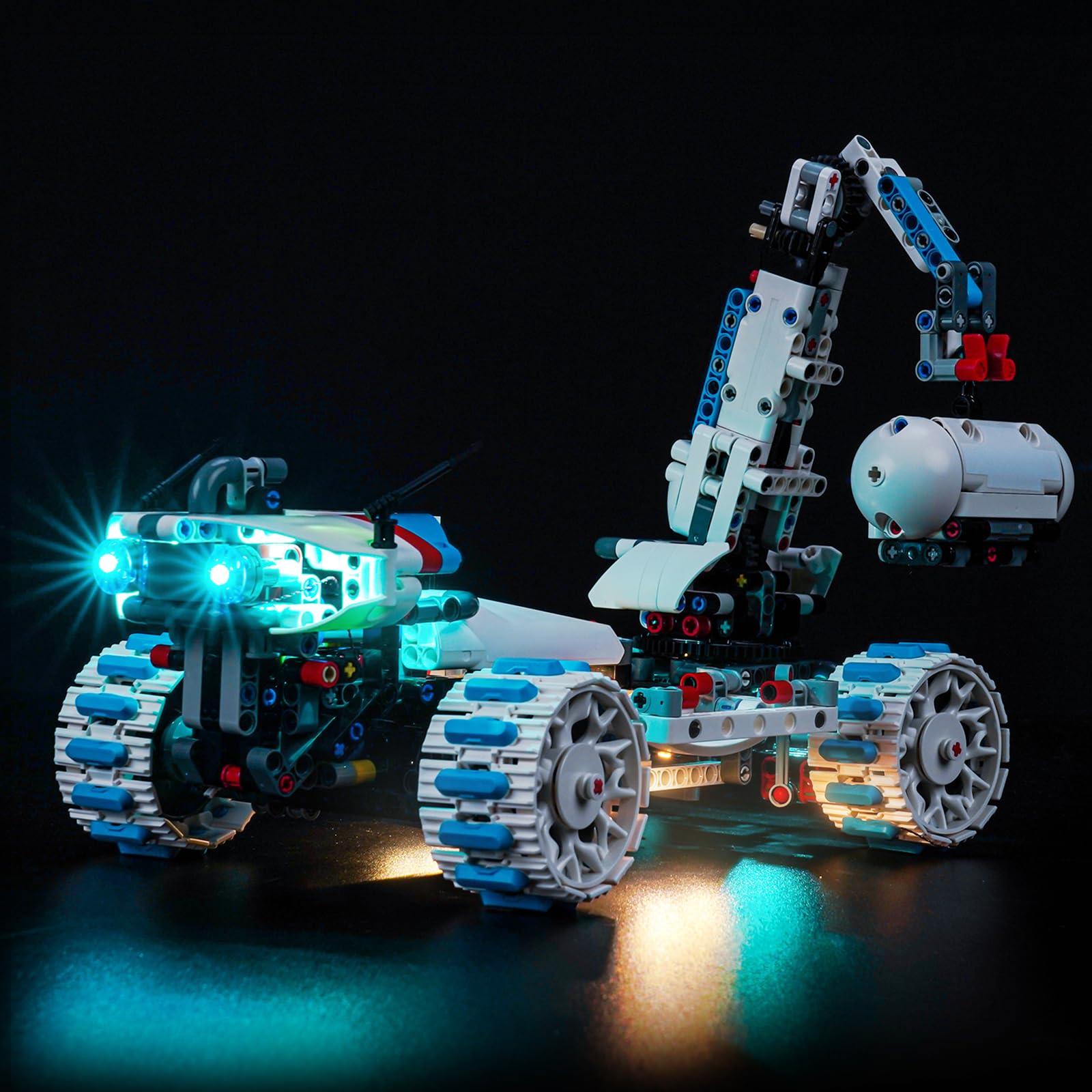 LocoLee Led Light Set Compatible with Lego 42211 Lunar Outpost Moon Rover Space Vehicle Led Decoration Lighting Kit Compatible with Lego Technic 42211 Building Blocks Model,Only Lights Set,No Model