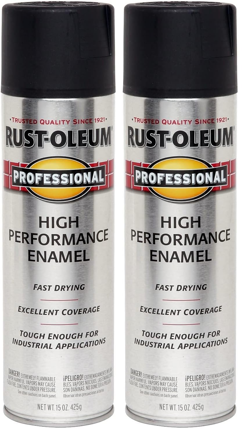 239107 Professional High Performance Enamel Spray Paint, 15 Oz, Semi-Gloss Black (Pack of 2)
