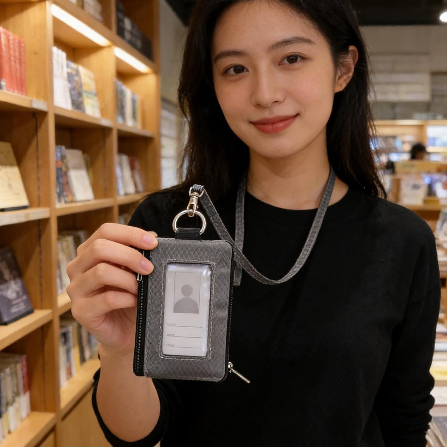 COHEALI Rfid Blocking Mini Wallet with Lanyard and Id Window