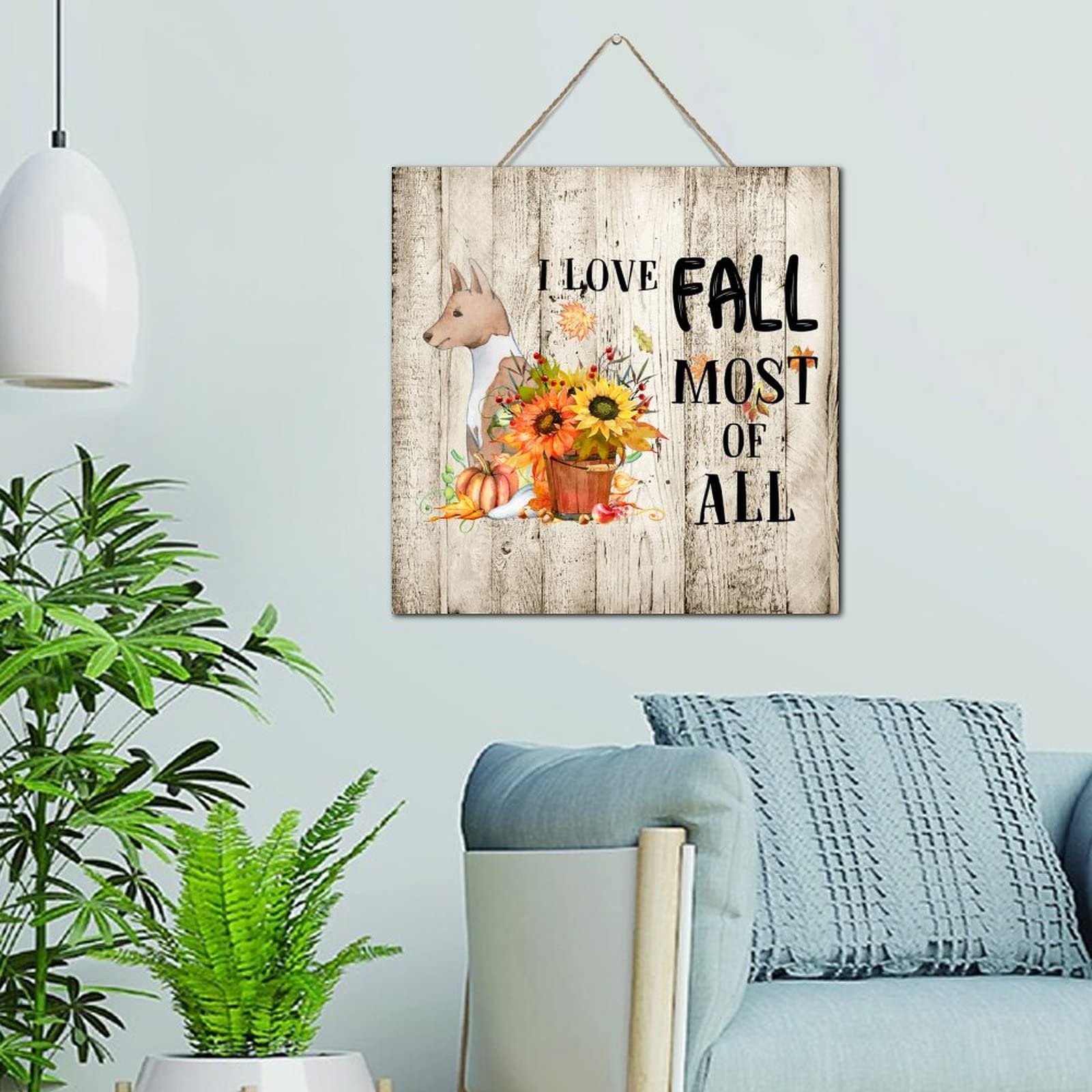 Décoration murale en bois poétique d'automne | Plaque suspendue d'intérieur pour la maison