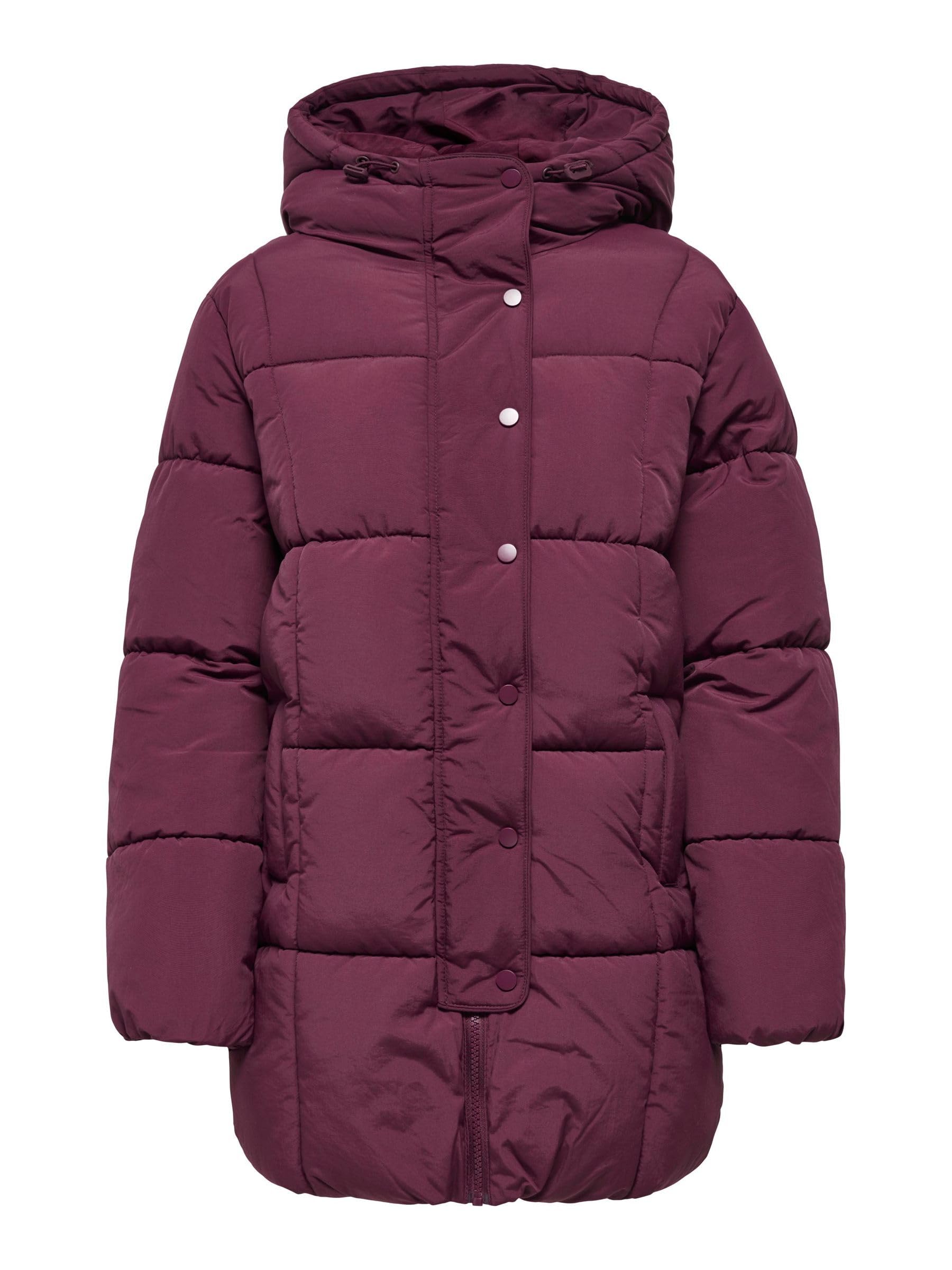 JDY Damen Steppjacke JDYWonder Long Puffer gesteppter Parka mit Kapuze