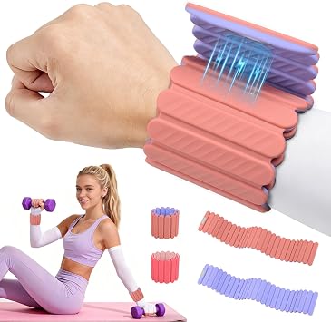 Abahub Adjustable Wrist & Ankle Weights 2Pack, Wearable Silicone Weighted Bracelet for Women, Arm Leg Weights for Home Gym Workout, Jogging, Yoga & Pilates