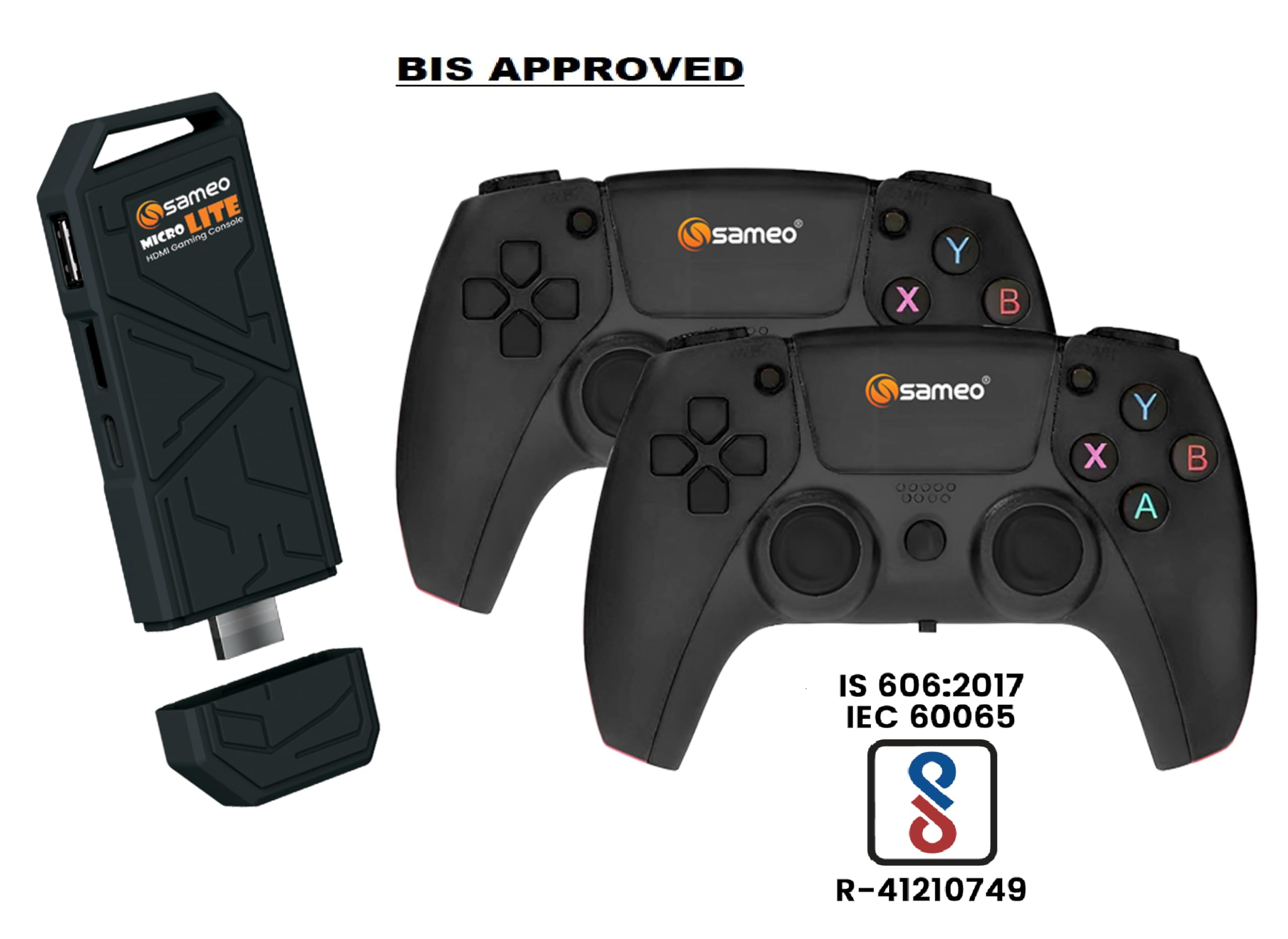 Sameo Micro Lite HDMI Gaming Console ,Game Stick, Video Games, Console Built -in 10000 Retro Games Dual Player- 4K Ultra HD Wireless TV Game Stick,Video Game for Kids (Black) 4