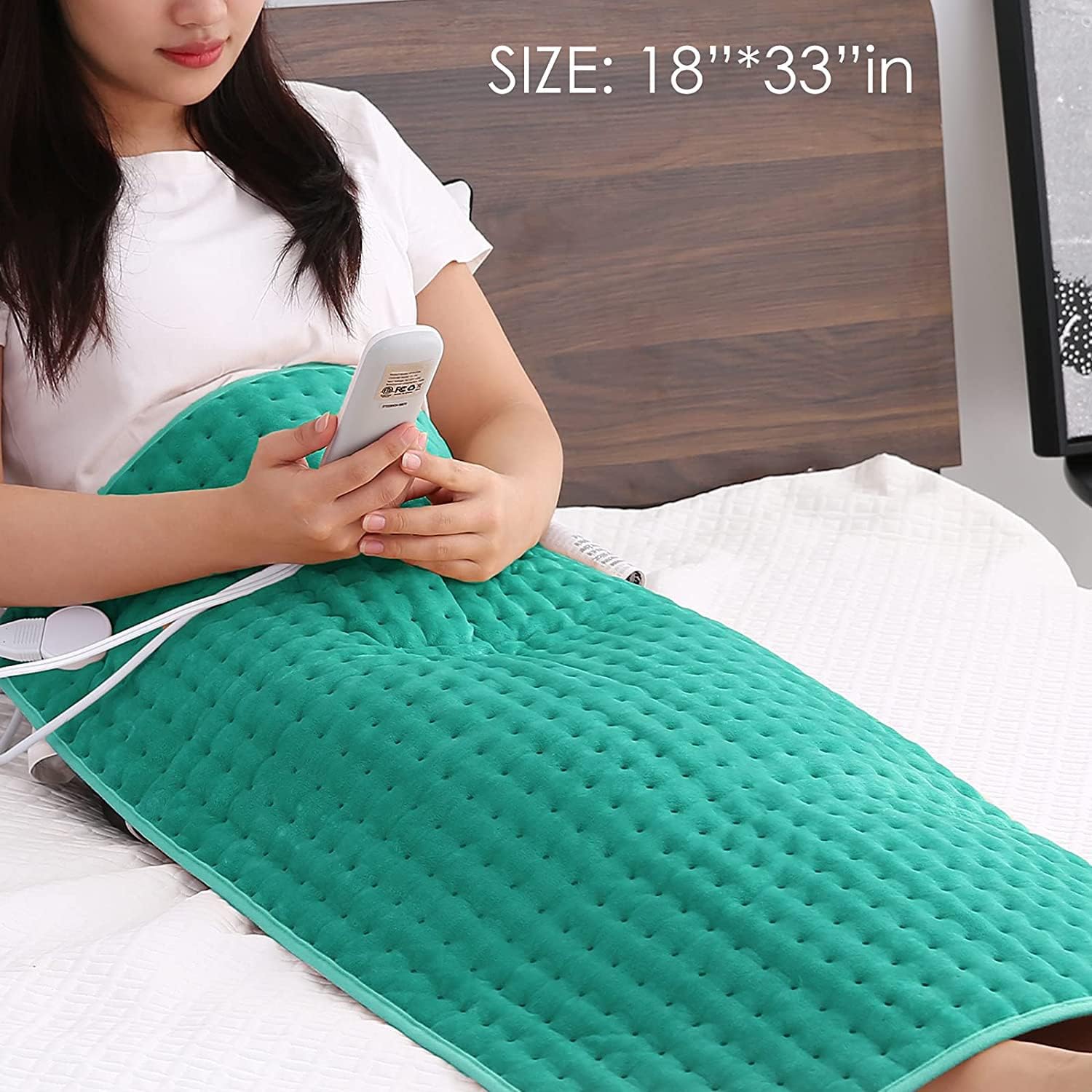 Heating Pads for Back Pain,18"x33" Large Electric Heating Pads with Auto Shut Off,6 Temperature Settings, Fast Heating for Neck Back Shoulder