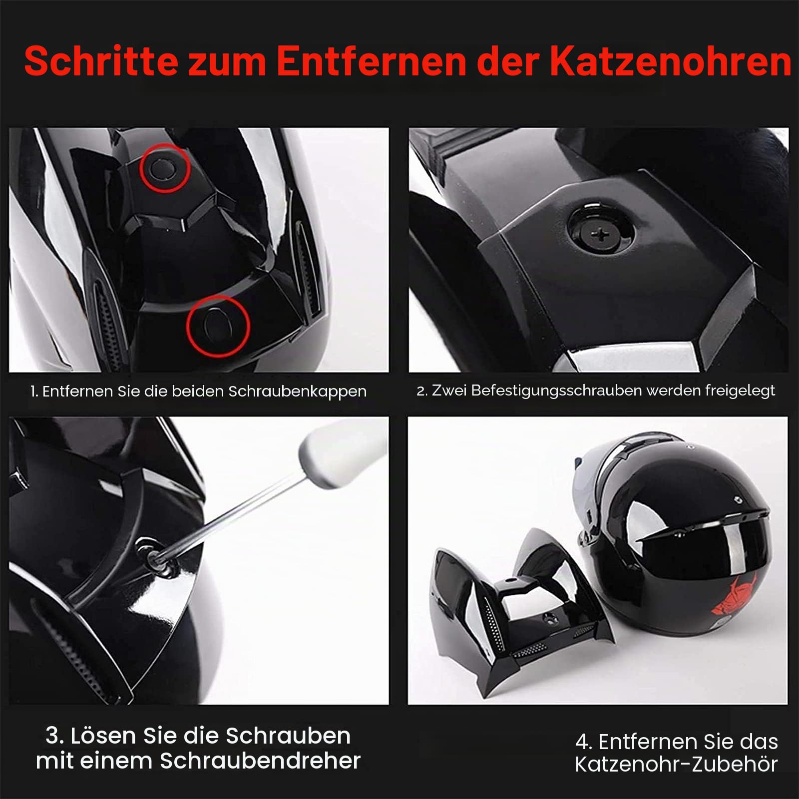 BGMKE Motorrad Modularer Bluetooth-Helm Klapphelm Full Face Motorradhelm Mit Katzenohren ECE Zertifiziert Damen Herren Integralhelme Motorrad Integrierter Roller-Helm Mofa Helm Moped-Helm