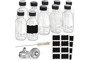 10 Pack 2 oz Glass Bottles with Caps