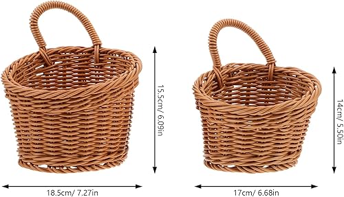 Miniatura 2 de Ciieeo Cesta de almacenamiento para colgar en la pared, cesta de flores de hierba marina natural, maceta de ratán para colgar en la pared, cesta de