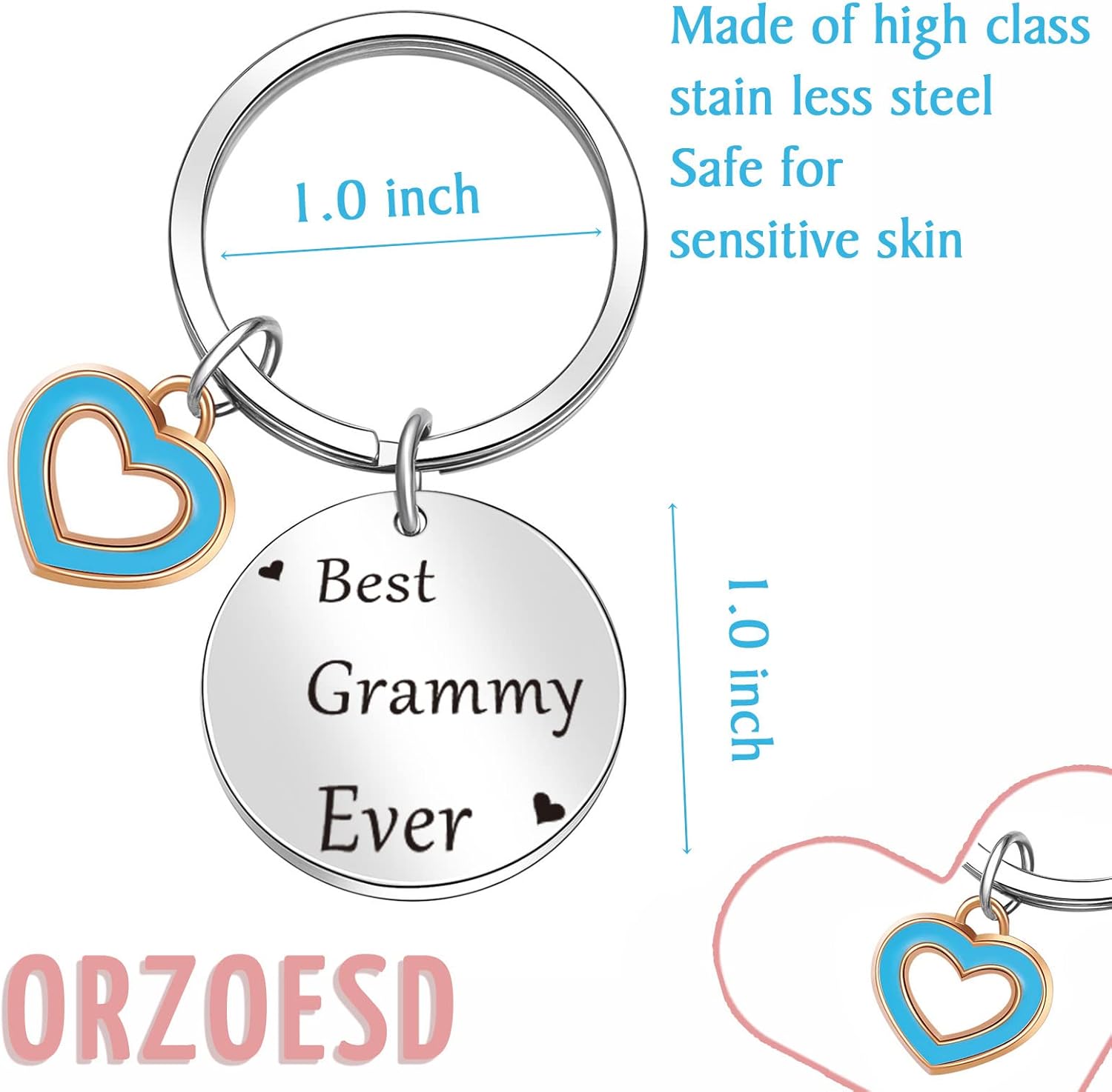 Best Grammy Keyring Nana Jewelry Grandma Presents Mother’s Day Jewelry Mother Keychain - Image 2