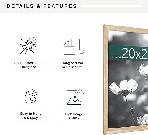 Vista 169 de MCS Studio Gallery Marco para póster de 16 x 24 pulgadas, imitación de veta de madera de color negro, colgar en horizontal o vertical, grande