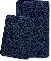 Vista 328 de Yeaban Juego de alfombras de baño verde manzana 2 piezas (20" x 32" y 17" x 24"), tapetes de baño de felpilla gruesa Alfombras de baño absorbentes