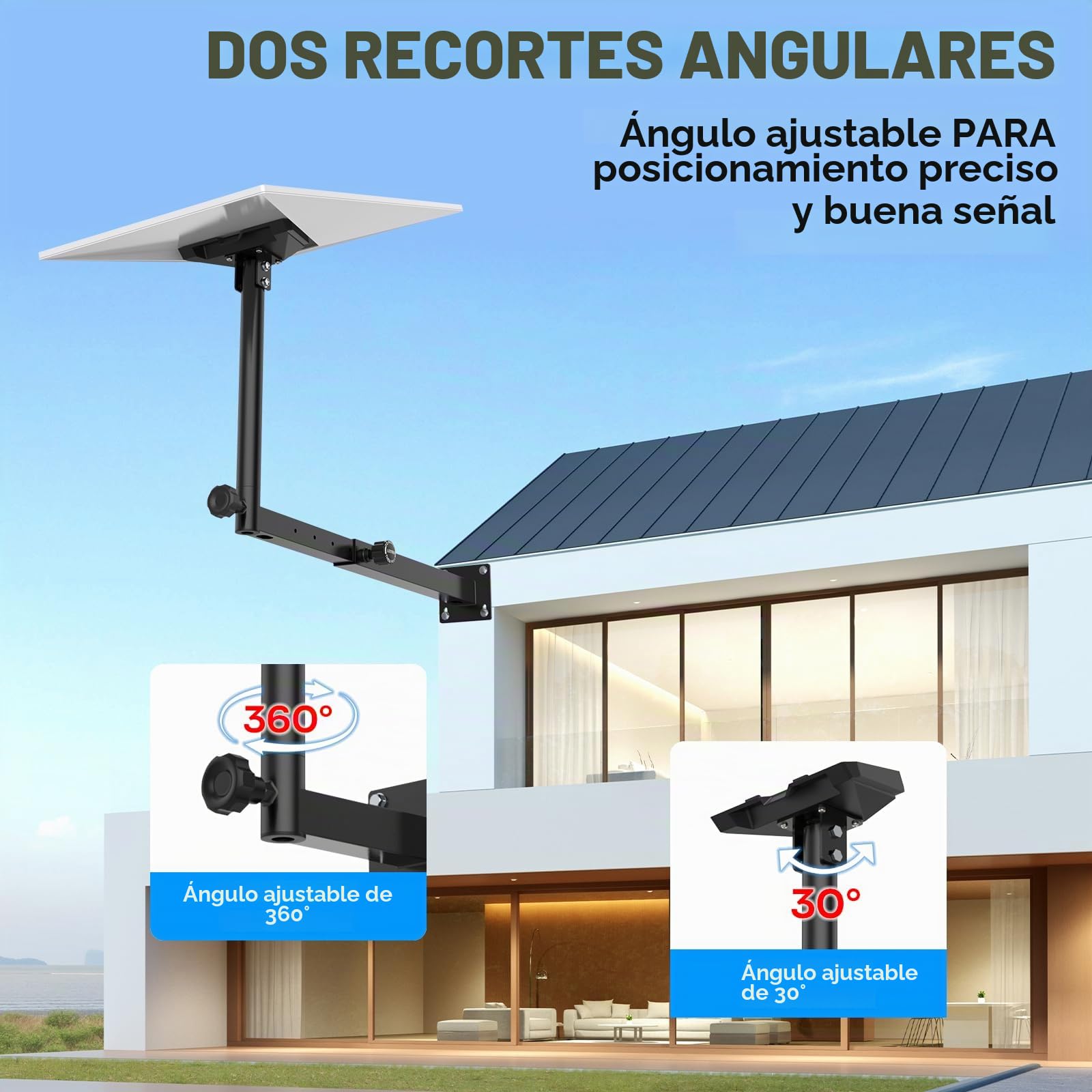 IMAYCC Starlink Gen 3 Mount BrazoLargo, Escalable Soporte Starlink Gen 3 Ajustable de 360°, Soporte para Poste V3 con Adaptador de Tubo Starlinks V3 para Pared/Techo Starlink Internet Kit