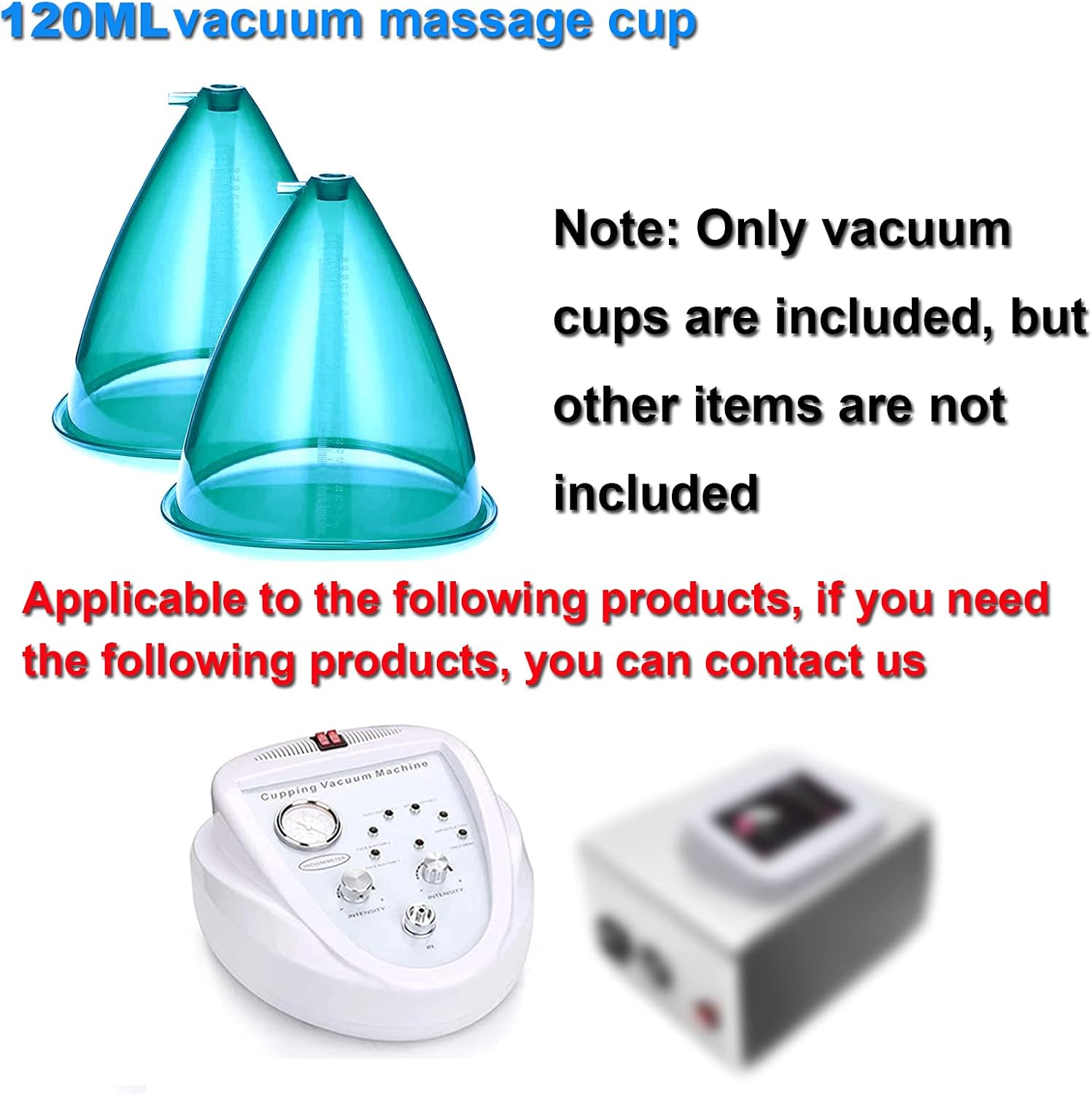 Large-Capacity Vacuum Cupping Machine Accessories, Large Vacuum Suction Cups for Hip Lift,4pcs