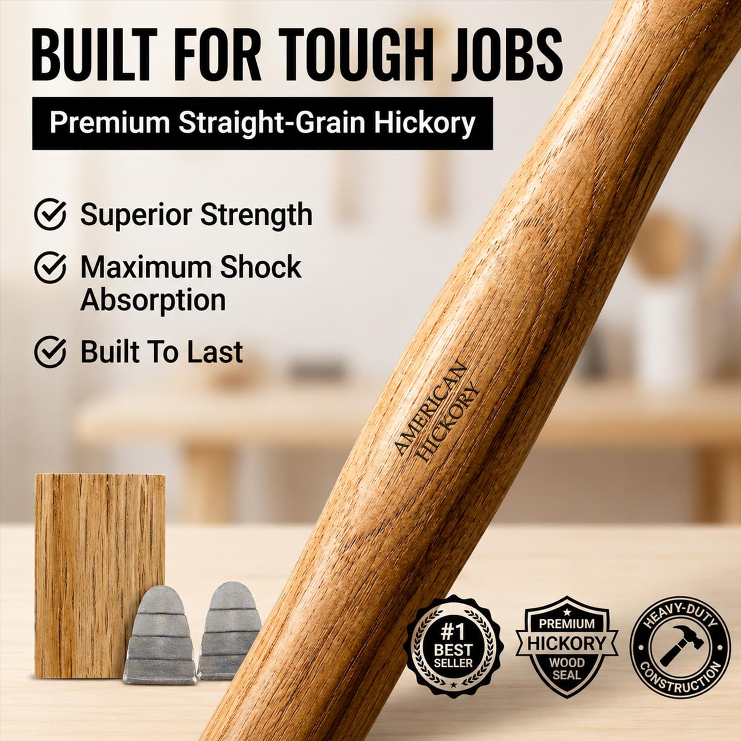 Sledge Hammer Handle Replacement - Durable Wood -5