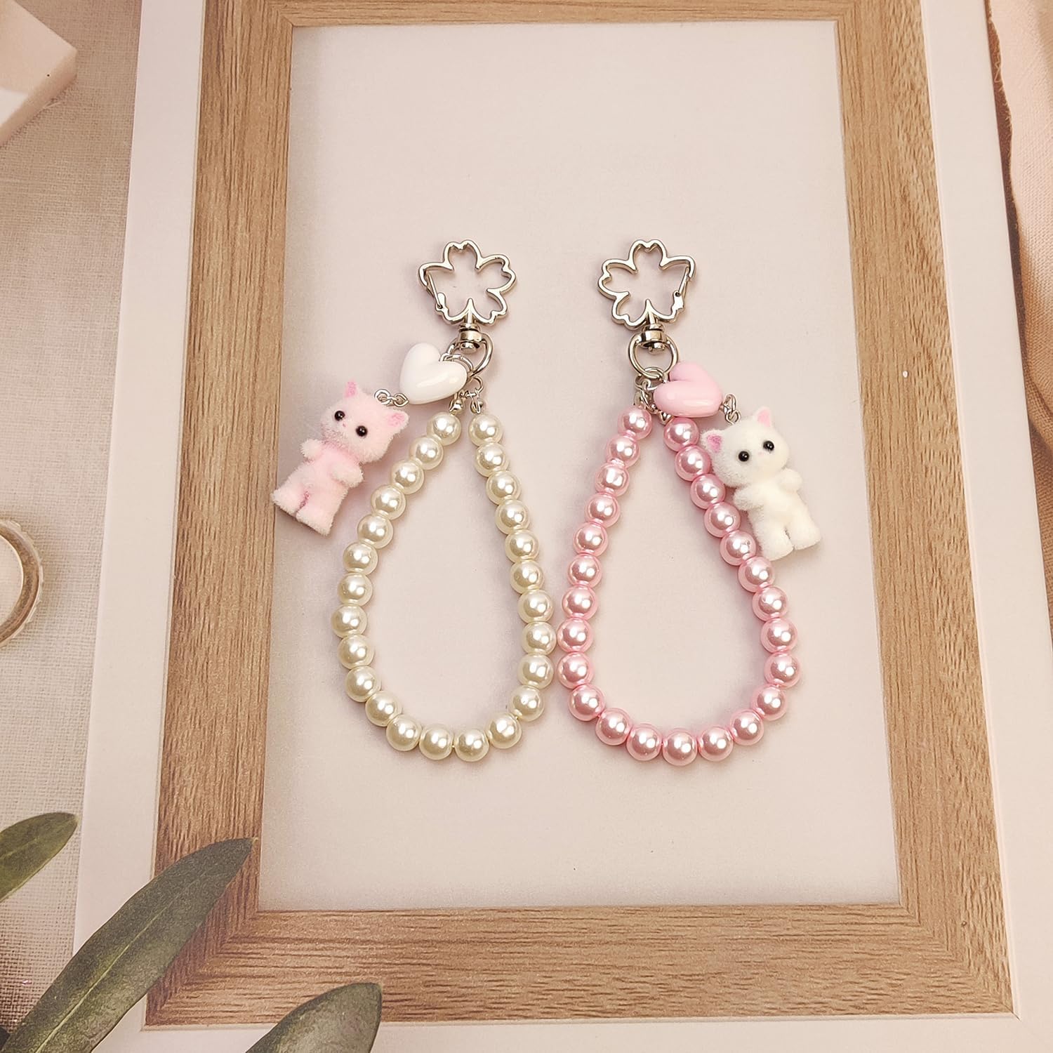 Cute Pink Keychain,Fuzzy Cat Keychain Aesthetic Y2K KeychainStylish KeychainsAccessories - Image 2
