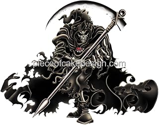 8" Round ~ Grim Reaper Birthday ~ Edible Cake/Cupcake Topper!!!