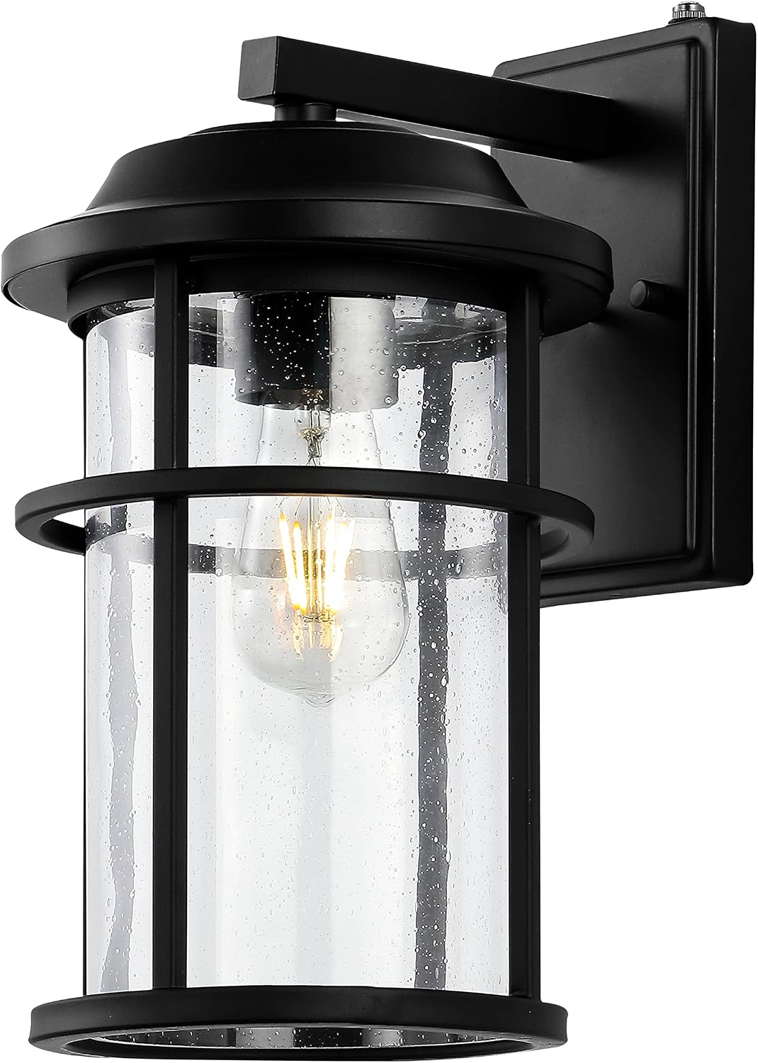 SAFAVIEH Lighting Collection Cianna Black Outdoor Wall Sconce Set of 2